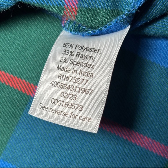 Blue Green Plaid Button Front Mini Skirt Women’s/Juniors Size 15 - Picture 6 of 7